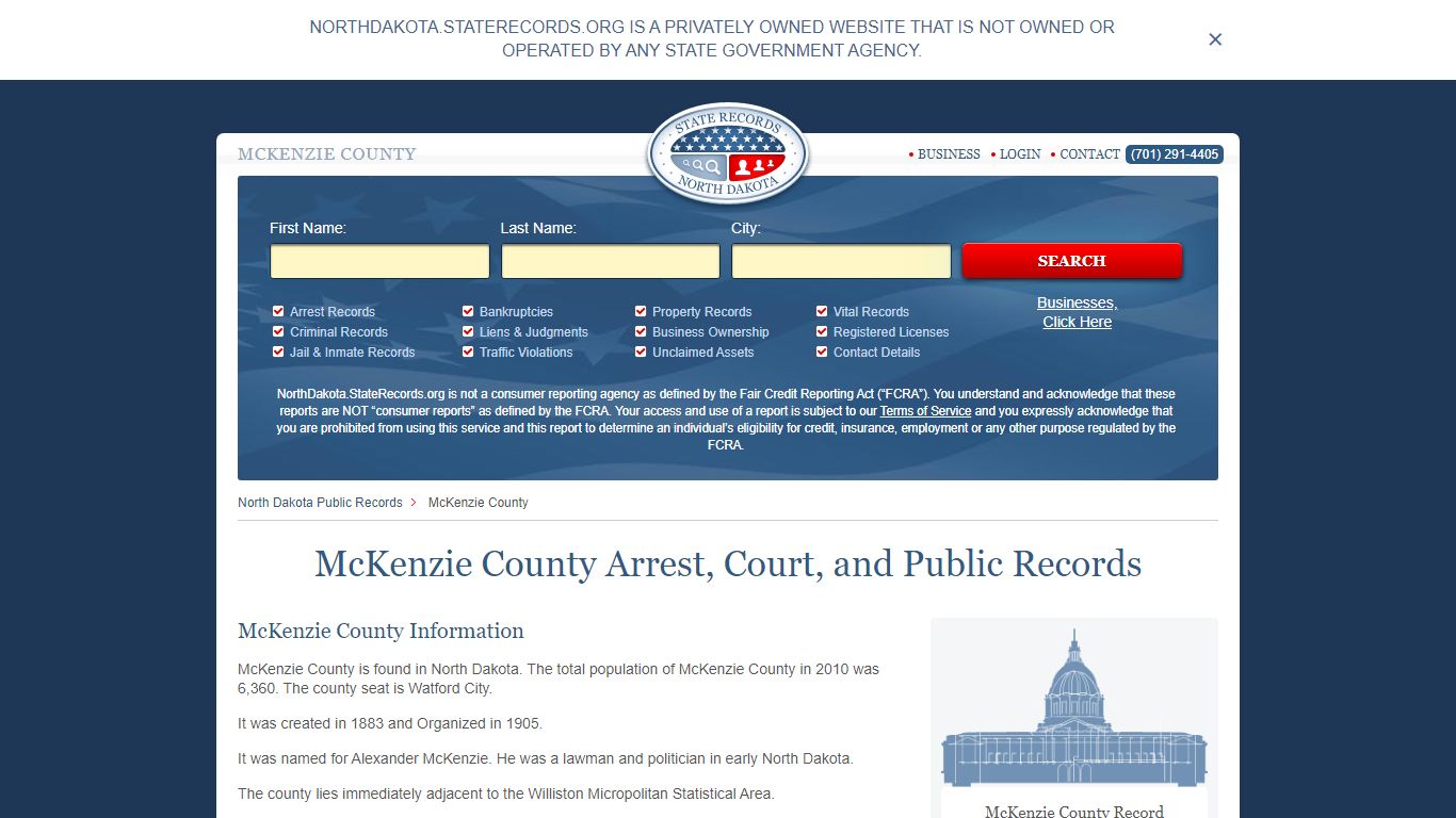 McKenzie County Arrest, Court, and Public Records